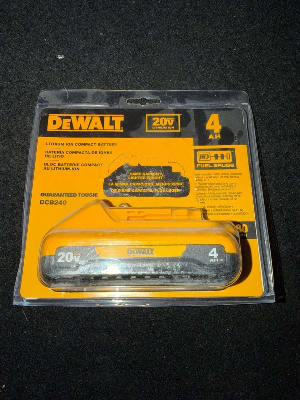 DeWalt DCB240 20V MAX 4Ah Lithium Ion Compact Battery